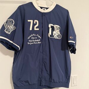 Nike Blue and White Men's varsity woven Shirt